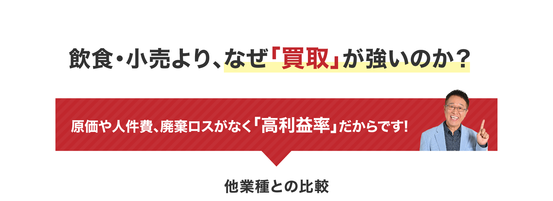 飲食・小売より、なざ「買取」が強いのか？